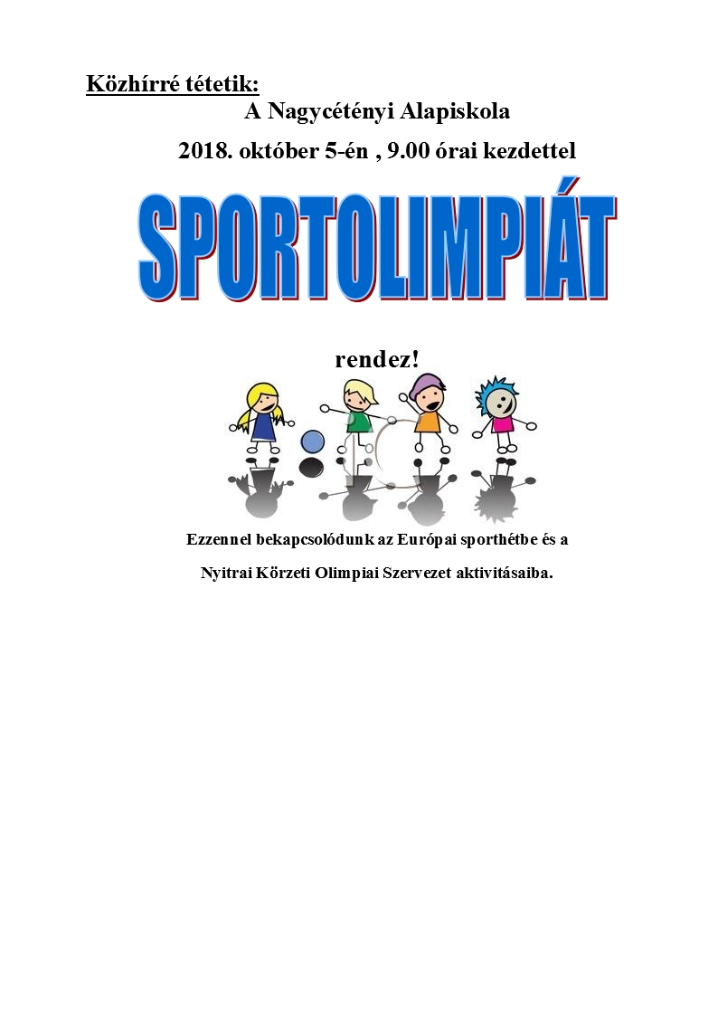 MEGHÍVÓ Sportolimpia 2018